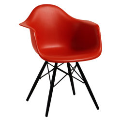 Vitra Eames DAW 43cm Armchair Red / Black Maple